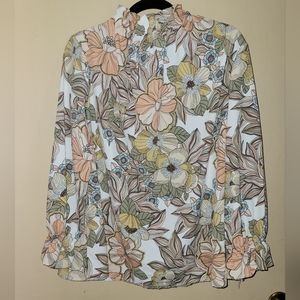 High Neck Floral Long Sleeve